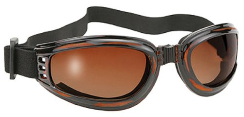 Nomad Foldable Amber Sports Motorcycle Goggles With Brown Gradient Lens