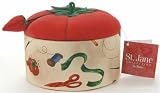 Dritz Tomato Sewing Box, 5-1/2'' Round 4'' Tall