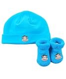 Paul Frank Pacifier Patch Cap & Booties Set (Size 0 - 12M) - blue, one size