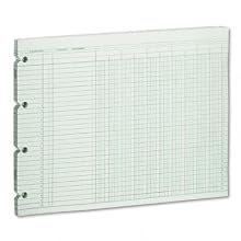 Wilson Jones Green Columnar Ruled Ledger Paper, 10 Columns and 30 Lines per Page, 9.25 x 11.88, 100 Sheets per Pack (WG10-10A)