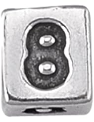 925 Sterling Silver Number "8" Bead For Chamilia, Pandora, Biagi, Personality, Reflections And More Charm Bracelets