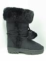 Girls Faux Suede, Fur Trim Style Snugg / Snug Boots with Fur Bobble and Lining - 9139