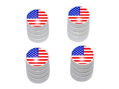 Discount USA American Flag - United States Tire Rim Valve Stem Caps - White Discount USA American Flag - United States Tire Rim Valve Stem Caps - White