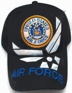 AIR FORCE Baseball Cap with United States AIR FORCE Logo United States Black Hat, Military Headwear, Airmen