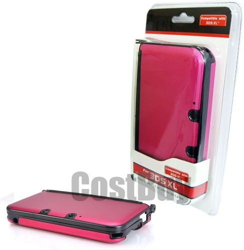 CostBuy Aluminum Case Compatible With Nintendo 3DS XL, Dark Pink