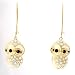 Gold Crystal Owl Earrings