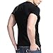 Xudian Short Sleeves Men T-shirt V-Neck US M/Asian XL Black