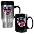 Dallas FC Soccer Stainless Steel Travel Mug and Black Ceramic Mug Set - Primary Team Logo MAJOR-LEAGUE-SOCCER Soccer