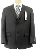 Material London Mens Single Breasted 2 Button Black Pinstripe Wool Suit - Size 44S