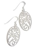IppieSterling Silver Oval Filigree Earrings
