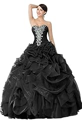 Sleeveless Organza  Beaded Sweetheart  Ball Gown Evening Dress/Prom Dress/Quinceanera Dress/Party Dress/Wedding Dress 