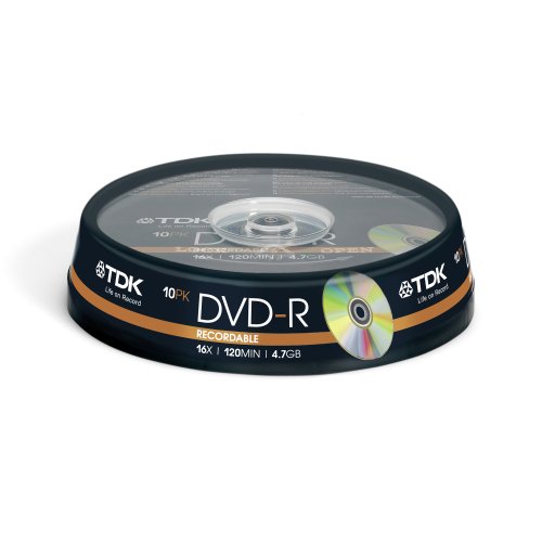 TDK T19415 DVD-R Rohling 4.7GB in Cakebox (10 St&uuml;ck) 16x Speed im Preisvergleich 