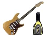 New York Pro Electric Guitar, Natural with Bonus Gig Bag, Yellow