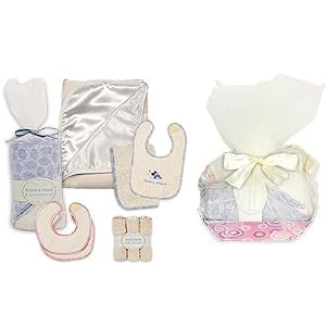 Bumkins Organic Layette Baby Gift Basket Girl Set - Pink/Purple