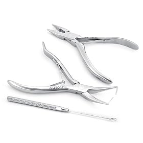 Suvorna Micro Ring Hair Extension & Beading Tool Kit Plier Set (3 Pcs)