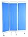 3B Scientific W15064 Light Blue Carbon Steel Frame Privacy Screen, 69