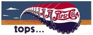 Pepsi-Cola Tops Porcelain Refrigerator Magnet