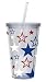 Cypress Home 17-Ounce Insulated Cup With Lid and Straw, Red White and Blue Stars
