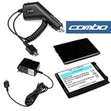 3 Pieces Value Combo Of LG Chocolate VX-8500 Vehicle Power Charger with IC Chip + Home Travel Wall Plug In Ac Charger + Standard Lithium-Ion Battery 650 mAh