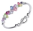 Made with Swarovski Elements® Multicolor Crystal Bracelet in.925 Sterling Silver with Toggle Clasp 7.5