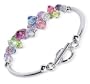 Made with Swarovski Elements� Multicolor Crystal Bracelet in.925 Sterling Silver with Toggle Clasp 7.5"