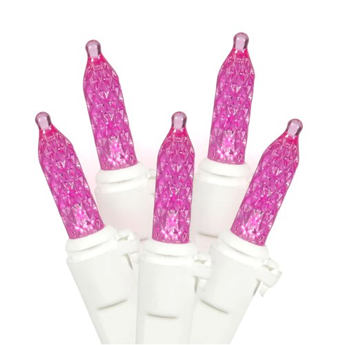 Set of 70 LED Pretty in Pink M5 Mini Christmas Lights - White Wire Set of 70 LED Pretty in Pink M5 Mini Christmas Lights - White Wire
