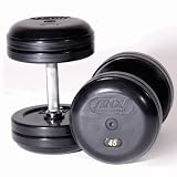 Troy Barbell PFD-7.5C Black Troy Pro-Style Cast dumbbells - Chrome endplates - 7.5 lbs.
