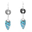 Sterling Silver Turquoise Earrings - Size: 58mm