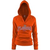 NCAA Florida Gators Ladies Orange Rugby Distressed Deep V-neck Hoody Sweatshirt