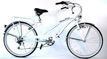 26" CITYBIKE BEACHCRUISER DAMEN FAHRRAD 6-GANG SHIMANO GRIP SHIFT SCHALTUNG Damenbike von 2 Fast 4 You in Weiß