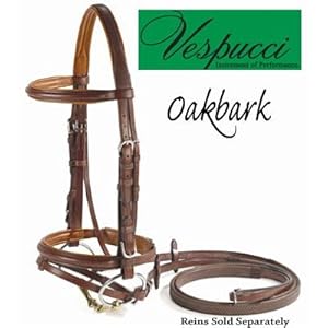 Vespucci Plain Raised Jumper Bridle with Flash Brown, Cob