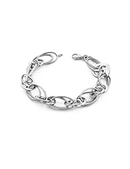 14K White Gold Elliptical Link Bracelet