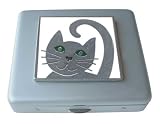 White Kitty Cat Vitamin Mirror Case
