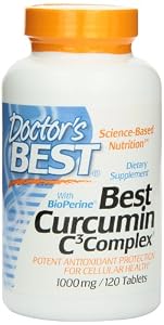 Best Curcumin C3 Complex with Bioperine (1000 mg), Tablets, 120-Count