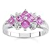 18k White Gold or Yellow Gold Square Sapphire and Diamond Ring (H/SI2, 1/5 ct. tw.)