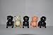 Vintage Little People Pigs - Set of 5 - Black with White Ears, Black with Tan Ears, Black with Black
