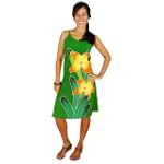 Women's Classic Summer Sundress by 1 World Sarongs in Orchid Green - Small