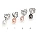 925 Sterling Silver 6 x 8mm Heart Shaped White Freshwater Tear Drop Pearl Pendant with FREE Chain