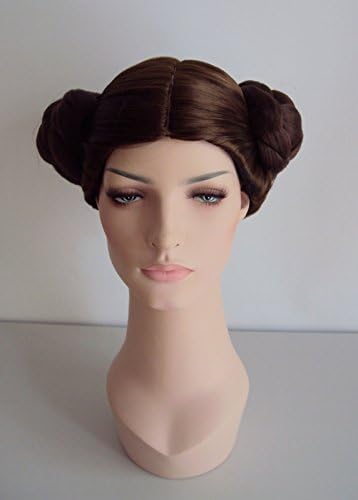 Deluxe Princess Leia Style Brown Bun Costume Wig