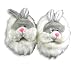 Padders Inc - Infant and Toddler Girls Bunny Slippers, White, Grey
