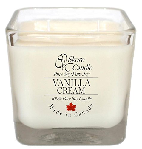 Soy Candles Scented - Vanilla Cream Skore Candle - 14 oz. Made with pure, natural soywax. Best for eliminating odor in your kitchen. Invite scents into the living / dining room & infuse fragrance