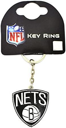 NBA Brooklyn Nets Official Metal Crest Keyring (One Size) (White/Black)