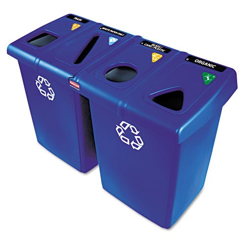Rubbermaid Commercial Products - Rubbermaid Commercial - Glutton Recycling Station Rectangular Plastic 92 gal Blue - Sold As 1 Each - Encourages support your facilitys recycling program - Helps reduce labor costs - Improves worker well-being - High-capaci