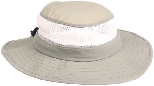 Dorfman Pacific Men's 1 Piece Big Brim Bonnie Mesh Sides Hat With Nylon Chin Cord