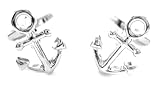 Classic Silver Boat Anchor Cufflinks