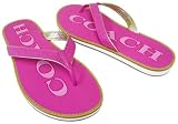 COACH DIXIE SIGNATURE PINK SANDALS THONGS SHOES NEW
