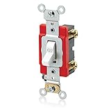 Leviton A1221-2W 20 Amp, 120/277 Volt, Antimicrobial Treated Toggle, Standard Single-Pole AC Quiet S