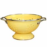 Calypso Basics, 18201, 1 Quart Enamel On Steel Colander, Lemon
