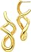 14K Yellow Gold Twist Earrings Polished Jewelry title=