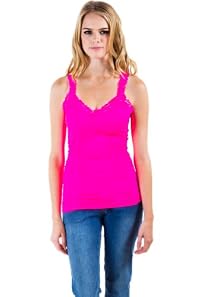 Seamless Laced Camisole in Hot Pink